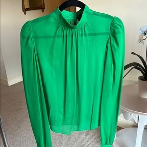 Generation Love Puffed Sleeve Silk High Neck Top